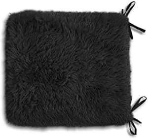 Teddy Fleece Chair Pads – Luxury Reversible Sherpa Seat Cushions with Ties, Super Soft and Fluffy Fur Chair Pads for Dining & Garden Chairs, Removable Covers