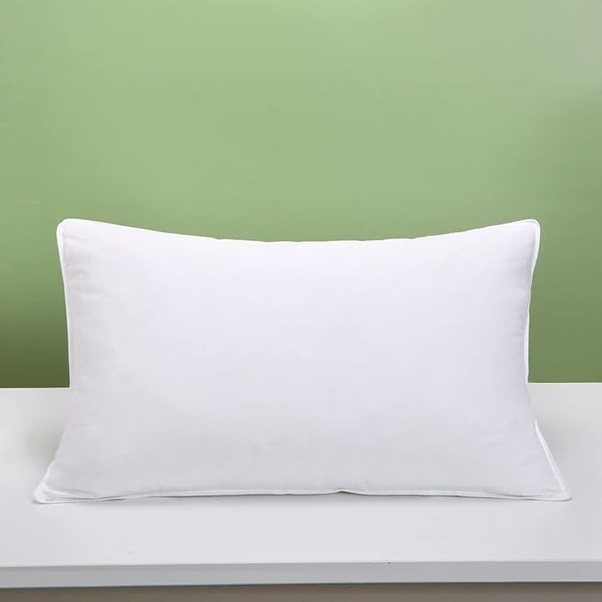 Duck Feather & Down Pillows 100% Cotton Down Proof Cover Filling 85% Feather 15% Down Pillow Pair Pack Of 2