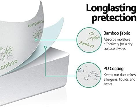 Bamboo Mattress Protector 100% Bamboo Fabric Surface Extra Deep Mattress Cover Waterproof Bed Cover Anti Allergy Bed Bug Proof Full Fitted Extra Deep Bed Mattress Protector