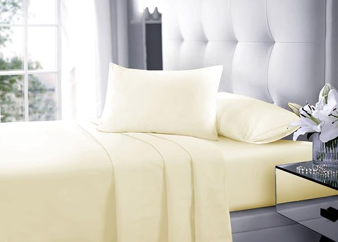 Fitted Sheet Rich Percale Polycotton 180 Thread Count Non Iron 40cm Extra Deep Pocket Fitted Bed Sheets