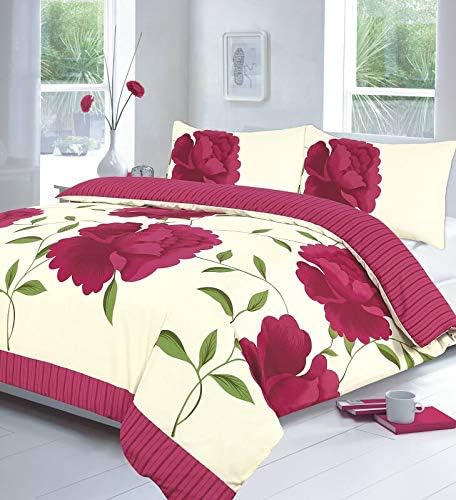 Luxury Floral Rosaleen Printed Flowers Easy Care Duvet Cover Set