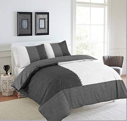 Suede Patch Multi Colour Suede Reversible Duvet Cover Set