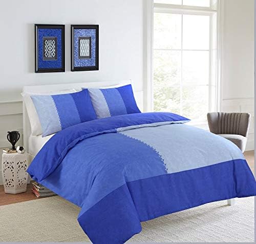 Suede Patch Multi Colour Suede Reversible Duvet Cover Set