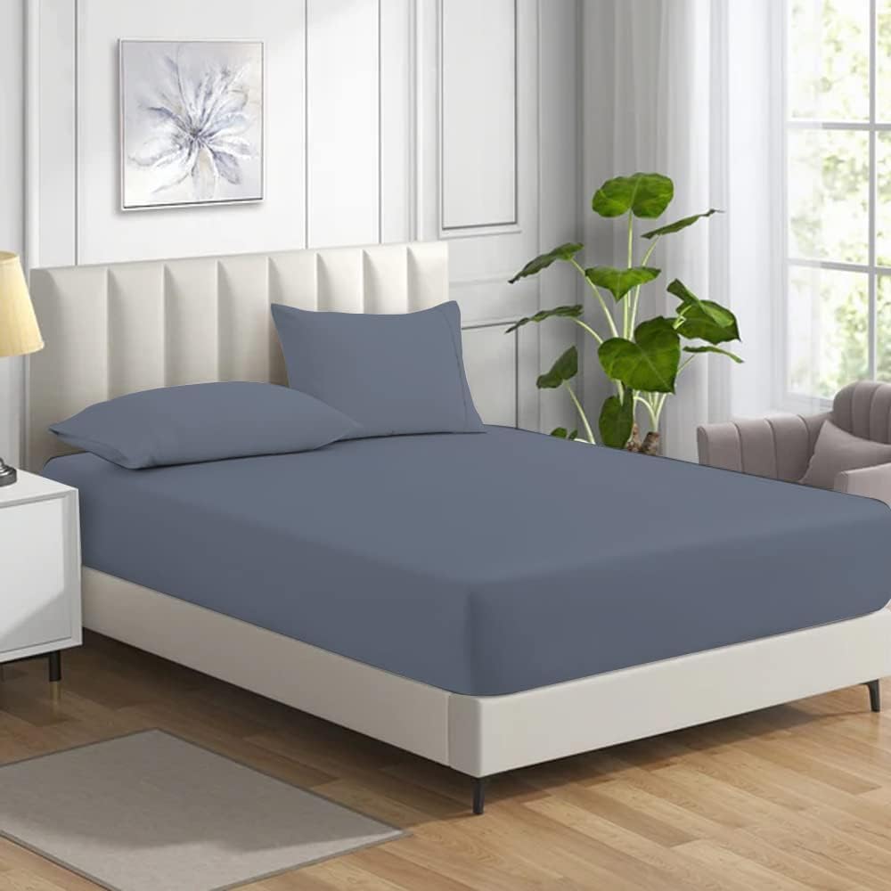 Fitted Bed Sheet Non Iron Polycotton Soft Easy Care Percale 25cm Deep Pocket Fitted Sheet