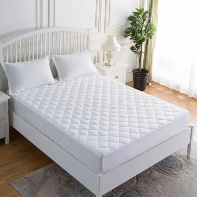Mattress Protector Extra Deep Soft Quilted 200 Thread Count Fully Fitted Non Allergenic Bed Cover Breathable Hypoallergenic Mattress Protector