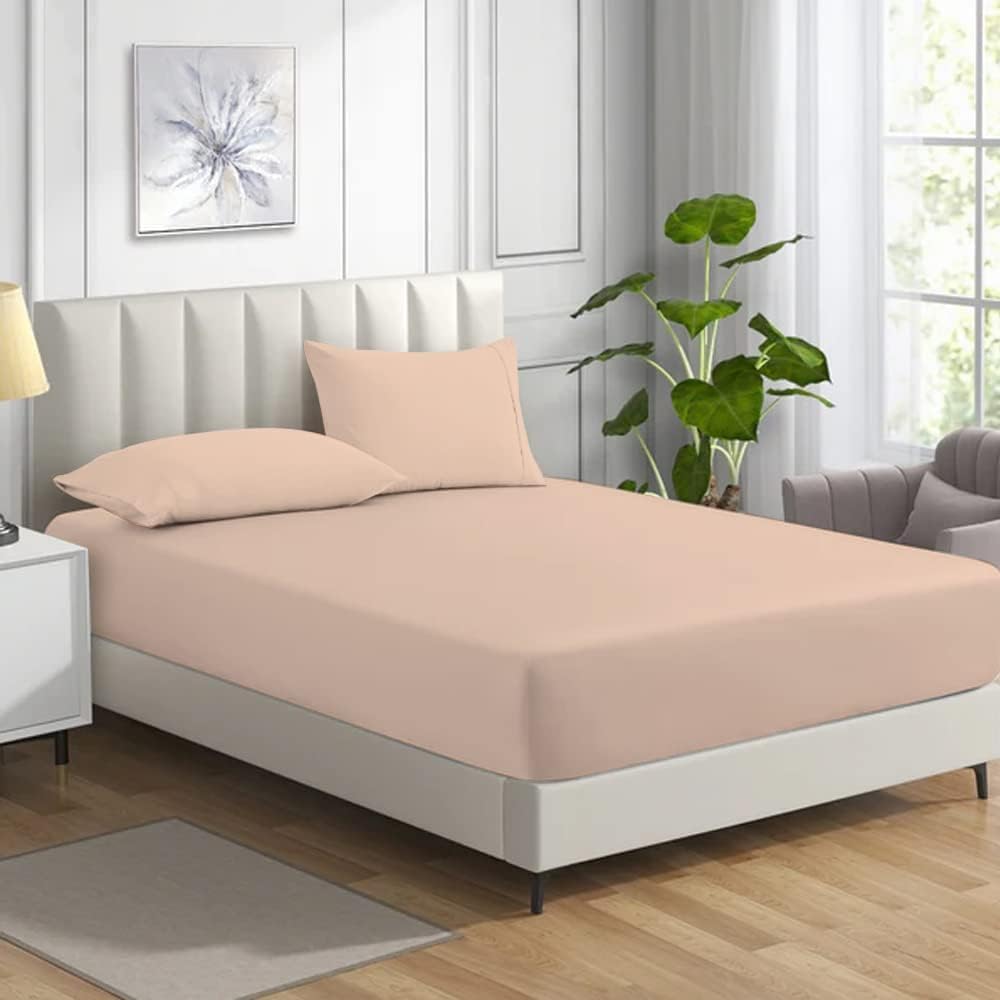 Fitted Bed Sheet Non Iron Polycotton Soft Easy Care Percale 25cm Deep Pocket Fitted Sheet