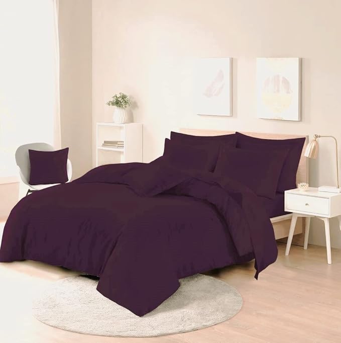Easy Care Poly-Cotton Plain Dyed Duvet Cover Set - Soft, Durable Bedding, Machine Washable, Includes Duvet Cover and Pillowcases