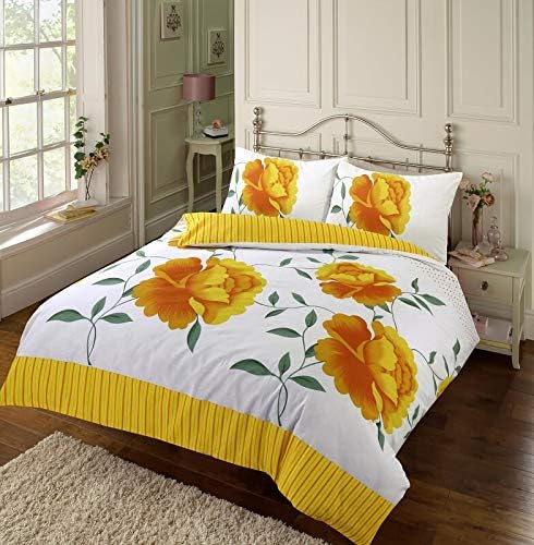 Luxury Floral Rosaleen Printed Flowers Easy Care Duvet Cover Set