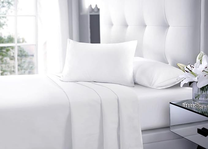 Fitted Sheet Rich Percale Polycotton 180 Thread Count Non Iron 40cm Extra Deep Pocket Fitted Bed Sheets