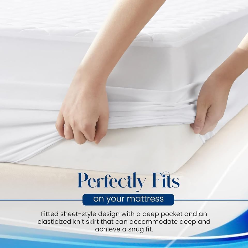 Mattress Protectors Waterproof Quilted Super Soft Cosy Anti Allergy Non Noisy Fitted Mattress Protector