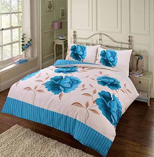 Luxury Floral Rosaleen Printed Flowers Easy Care Duvet Cover Set