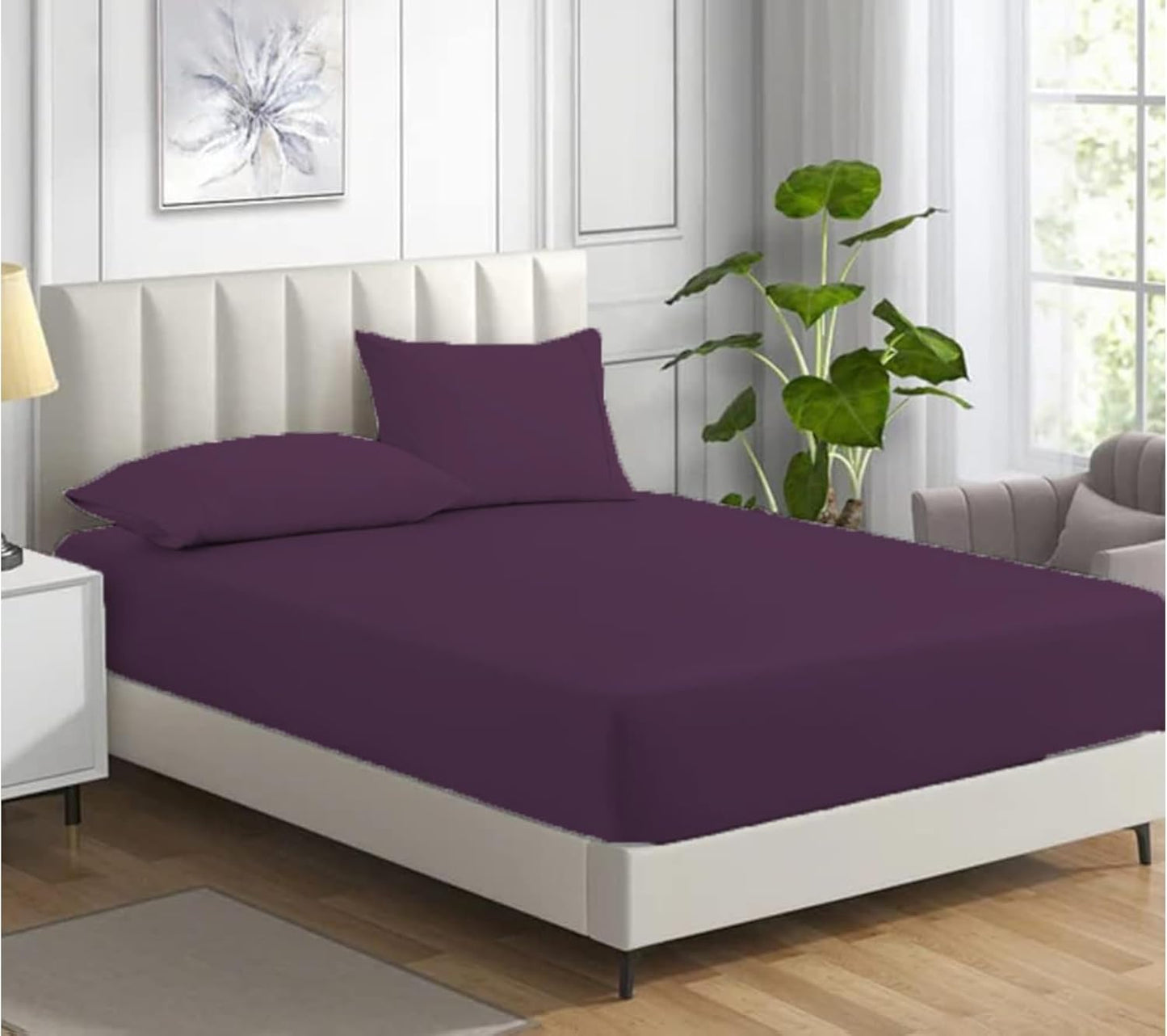 Fitted Bed Sheet Non Iron Polycotton Soft Easy Care Percale 25cm Deep Pocket Fitted Sheet
