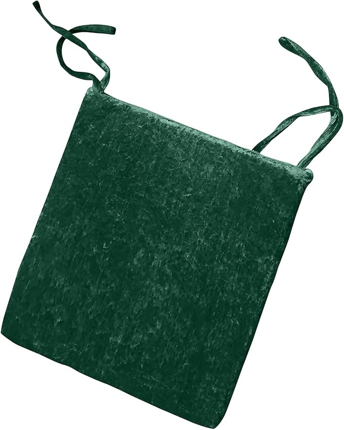 Luxury Crushed Velvet Filled Foam Seat Pad Chair Cushions With Ties Chair Seat Pads Removable Dining Garden Chair Cushion Pads