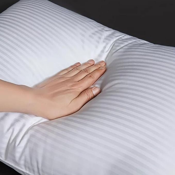 Satin Stripe Pillow Bounce Back Hotel Quality Firm Stripe Pillow (Stripe Pillows Pack of 2)