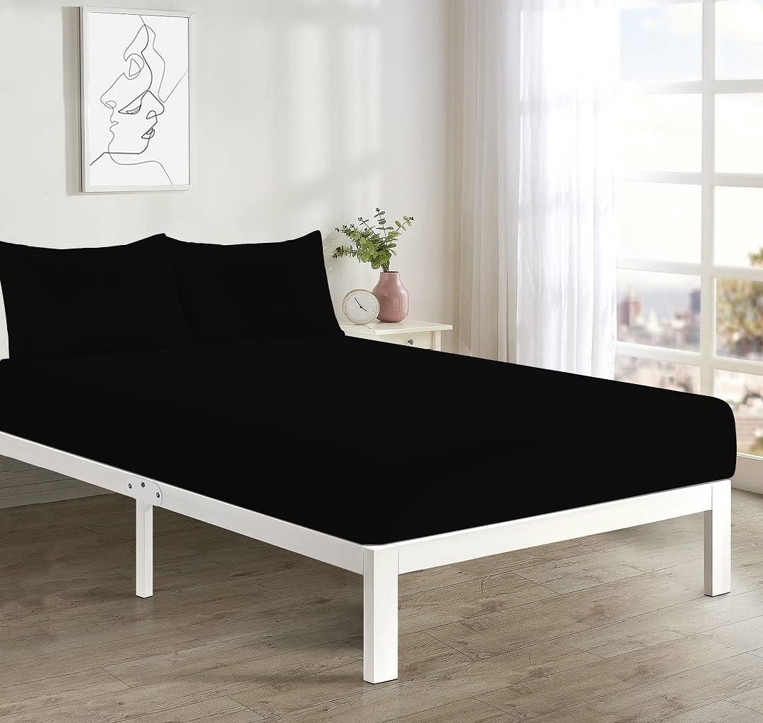 Fitted Sheet Extra Deep 16"/40CM PolyCotton EasyCare Percale Deep Pocket Fitted Bed Sheets