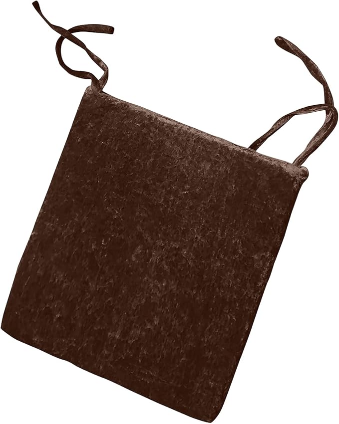 Luxury Crushed Velvet Filled Foam Seat Pad Chair Cushions With Ties Chair Seat Pads Removable Dining Garden Chair Cushion Pads