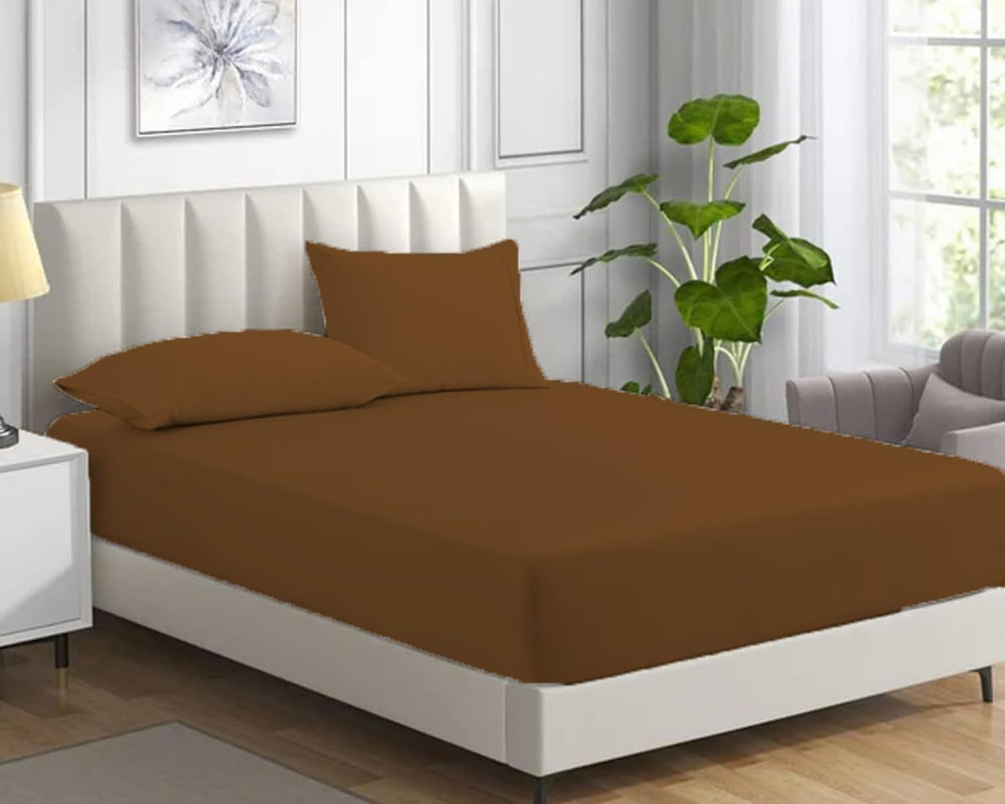 Fitted Bed Sheet Non Iron Polycotton Soft Easy Care Percale 25cm Deep Pocket Fitted Sheet