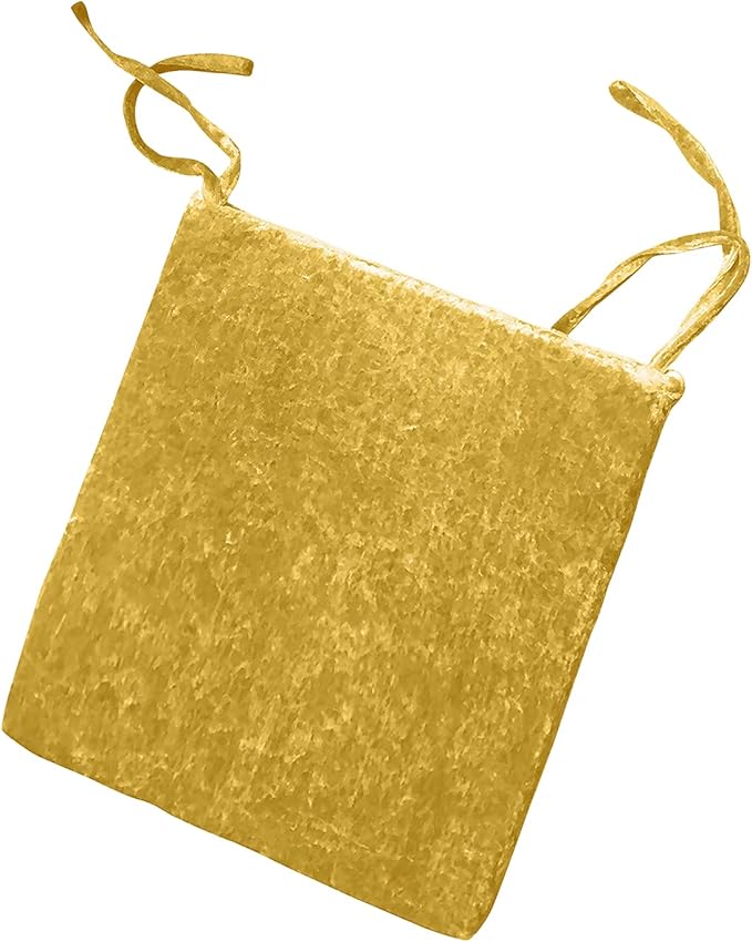 Luxury Crushed Velvet Filled Foam Seat Pad Chair Cushions With Ties Chair Seat Pads Removable Dining Garden Chair Cushion Pads