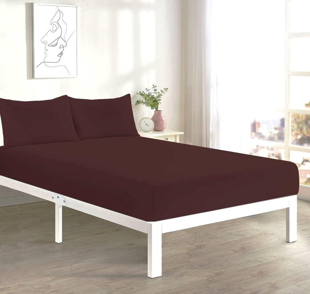 Fitted Sheet Extra Deep 16"/40CM PolyCotton EasyCare Percale Deep Pocket Fitted Bed Sheets