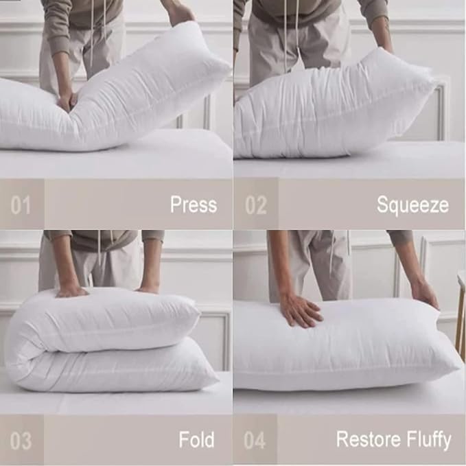 Bolster Pillow Extra Filled 100% Virgin Hollow Fibre Bolster Pillows for Maternity Nursing Back and Neck Support