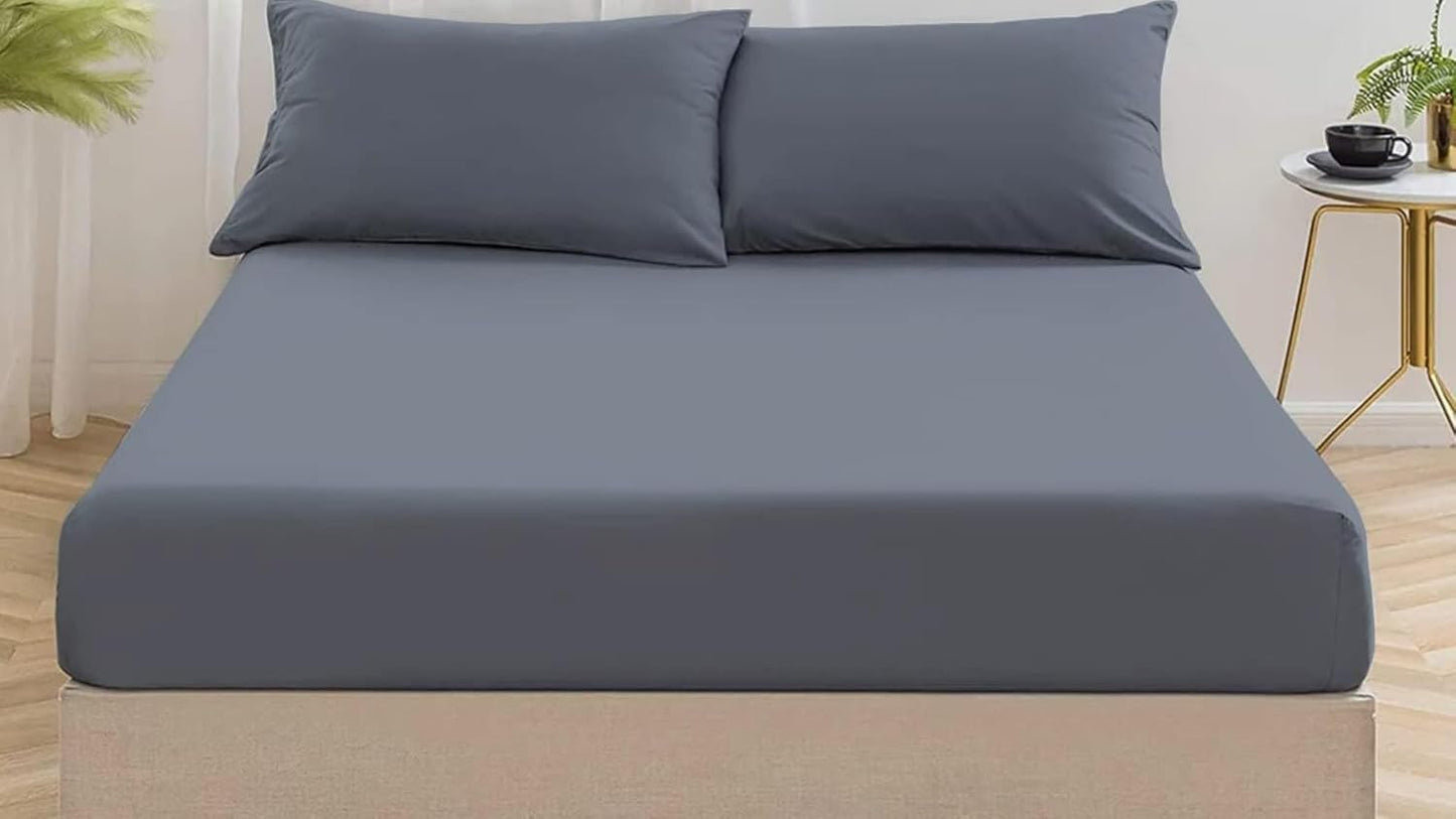 Fitted Bed Sheet Percale Cotton Rich 180 Thread Count Non Iron 25cm Fitted Sheets