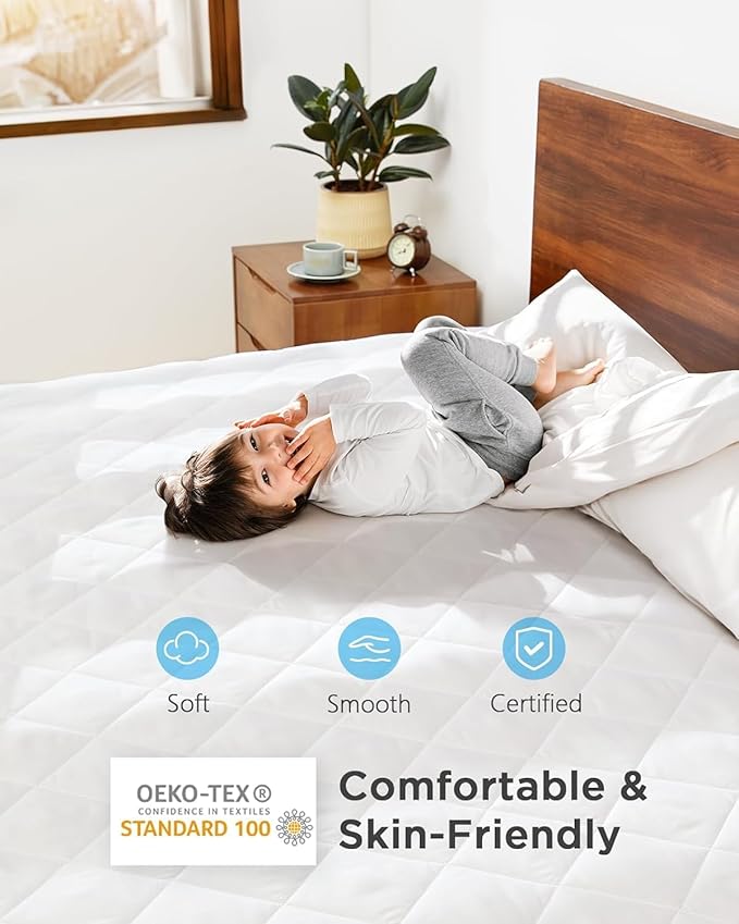 Extra Deep Soft Quilted Mattress Protector Fully Fitted Non Allergenic Bed Cover Breathable Hypoallergenic Mattress Protector