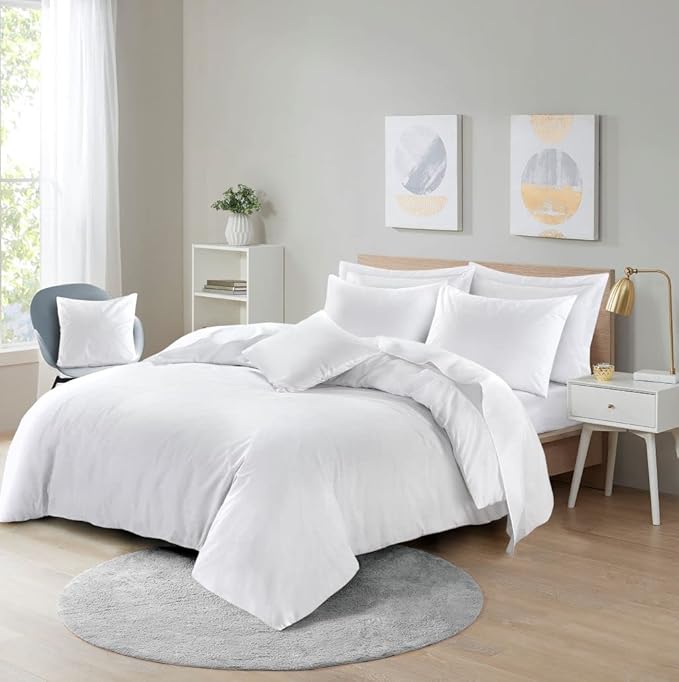 Easy Care Poly-Cotton Plain Dyed Duvet Cover Set - Soft, Durable Bedding, Machine Washable, Includes Duvet Cover and Pillowcases