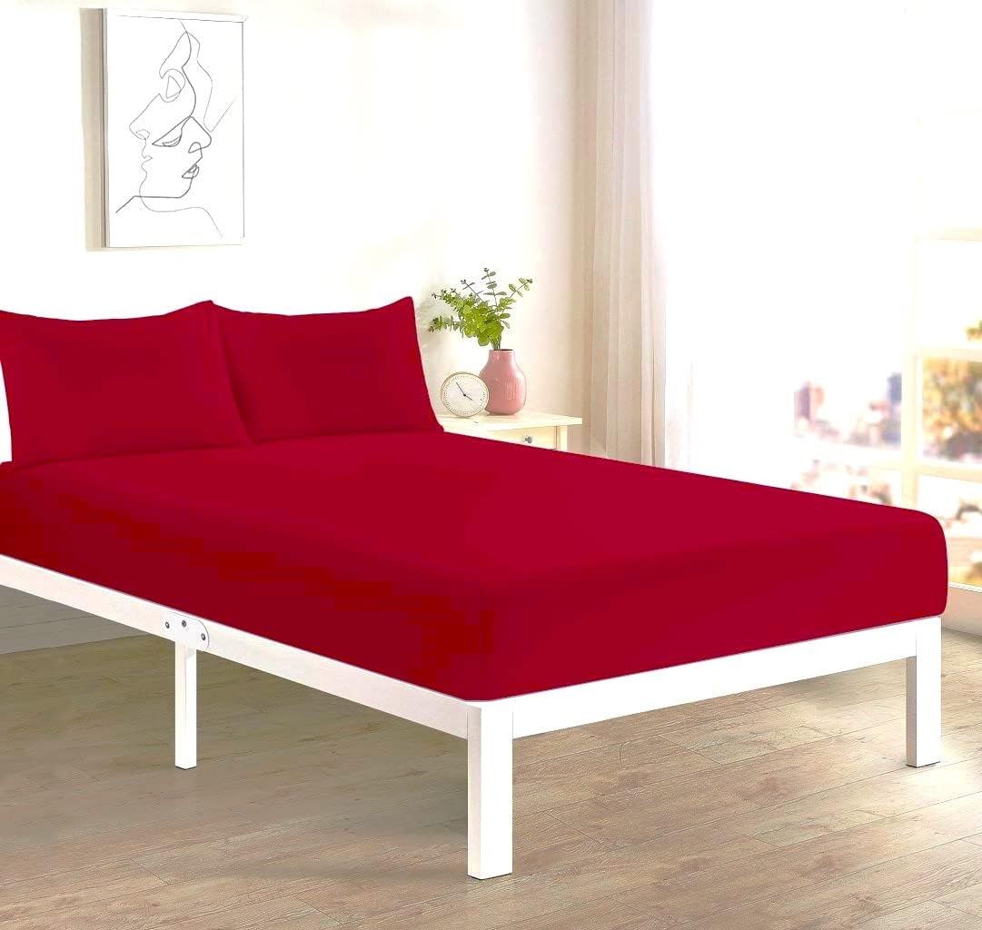 Fitted Sheet Extra Deep 16"/40CM PolyCotton EasyCare Percale Deep Pocket Fitted Bed Sheets