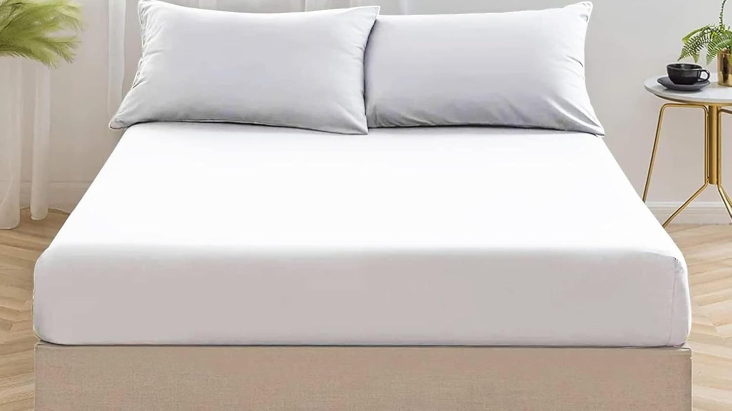 Fitted Bed Sheet Percale Cotton Rich 180 Thread Count Non Iron 25cm Fitted Sheets