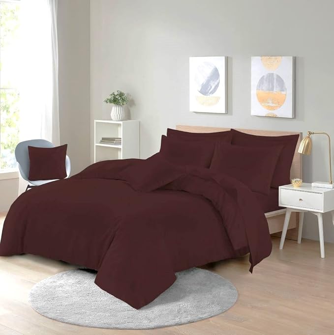 Easy Care Poly-Cotton Plain Dyed Duvet Cover Set - Soft, Durable Bedding, Machine Washable, Includes Duvet Cover and Pillowcases