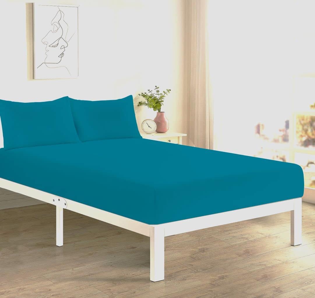 Fitted Sheet Extra Deep 16"/40CM PolyCotton EasyCare Percale Deep Pocket Fitted Bed Sheets