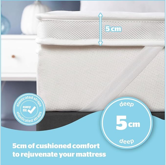 Mattress Topper Air Flow Hotel Quality Microfiber 5CM Anti Allergic Topper