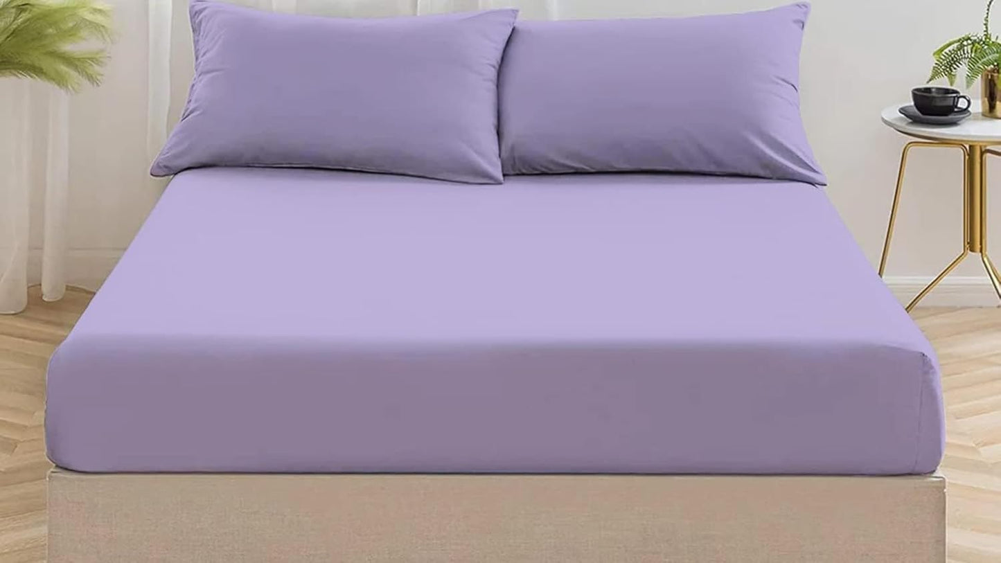 Fitted Bed Sheet Percale Cotton Rich 180 Thread Count Non Iron 25cm Fitted Sheets