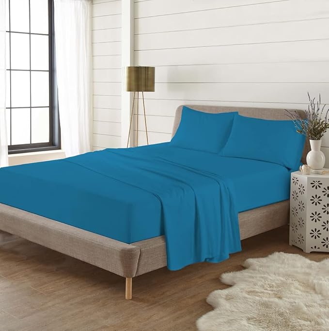 Full Fitted Sheet 100% Brushed Cotton Extra Deep 16"/40cm Flannelette Fitted Bed Sheets