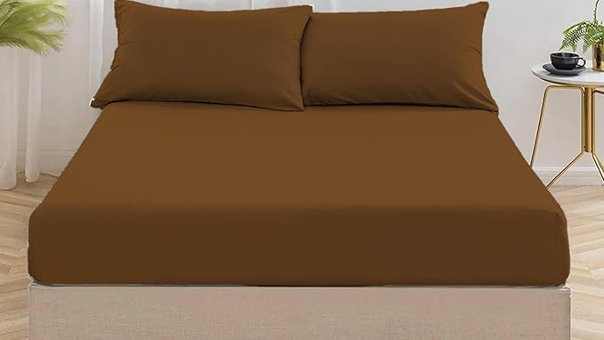 Fitted Bed Sheet Percale Cotton Rich 180 Thread Count Non Iron 25cm Fitted Sheets