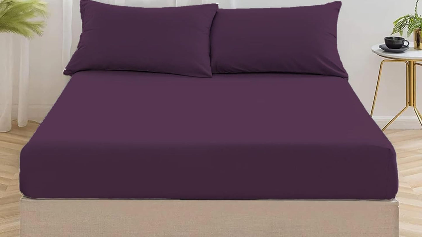 Fitted Bed Sheet Percale Cotton Rich 180 Thread Count Non Iron 25cm Fitted Sheets