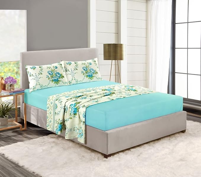 Olivia Flannelette Sheet Set Include Fitted Sheet Flat Sheet And Pillowcase Floral Thermal 100% Brushed Cotton