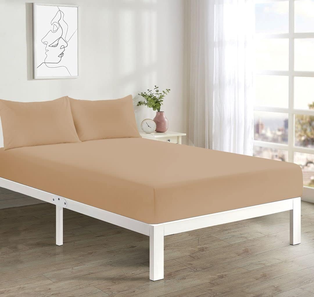 Fitted Sheet Extra Deep 16"/40CM PolyCotton EasyCare Percale Deep Pocket Fitted Bed Sheets