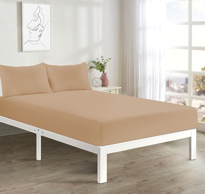 Fitted Sheet Rich Percale Polycotton 180 Thread Count Non Iron 40cm Extra Deep Pocket Fitted Bed Sheets