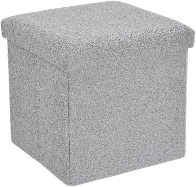 Teddy Bear Storage Box Folding Ottoman Collapsible Toys Square Chest Box