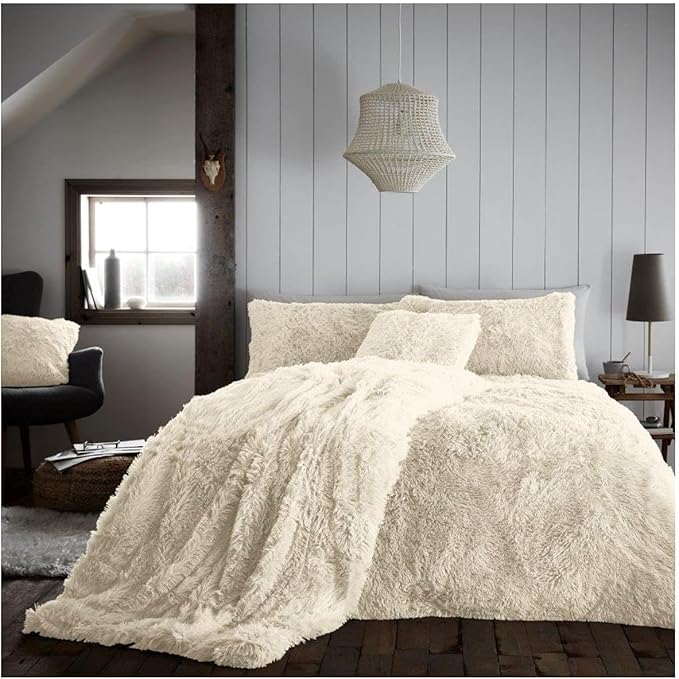 Teddy Bear Fleece Long Fur Cuddles Alaska Luxury Duvet Cover Set Warm Cosy Soft Teddy Bedding Set