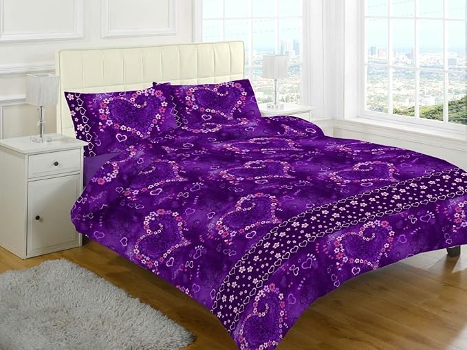 Jasmin Love Heart Flowers Floral Printed Duvet Cover Set - Soft and Durable Bedding, Elegant Floral Design, Includes Duvet Cover and Pillowcases