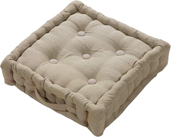 Booster Seat Cushion Pad 100% Cotton Filling Thick Cushion Seat Pads Adults Chair Armchair Garden Black 45cm x 45cm + 10cm Thickness Approximate
