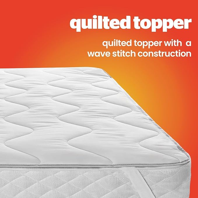 Self Heating Thermal Mattress Topper Warm Cosy Mattress Pad Topper Featuring Heat Reflecting Foil and Thermal Lining to Retain Heat