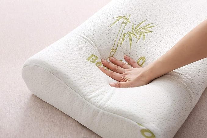 Contour Memory Foam Pillow With Free Bamboo Cover Cervical Massage Deep Sleep Neck Pillow Soft Support Removable Washable Cover Hypoallergenic Pillow
