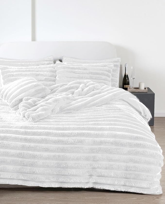 New Big Cord Teddy Fleece Thermal Duvet Cover & Pillow Case Soft Warm Set