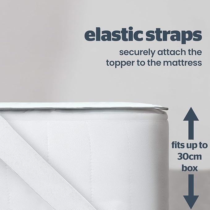 Self Heating Thermal Mattress Topper Warm Cosy Mattress Pad Topper Featuring Heat Reflecting Foil and Thermal Lining to Retain Heat