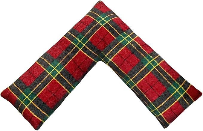 Teddy Tartan Check V Shape Pillow complete pillow or Case for support Maternity Neck Back Soft Warm Plush Cosy Fleece Cover