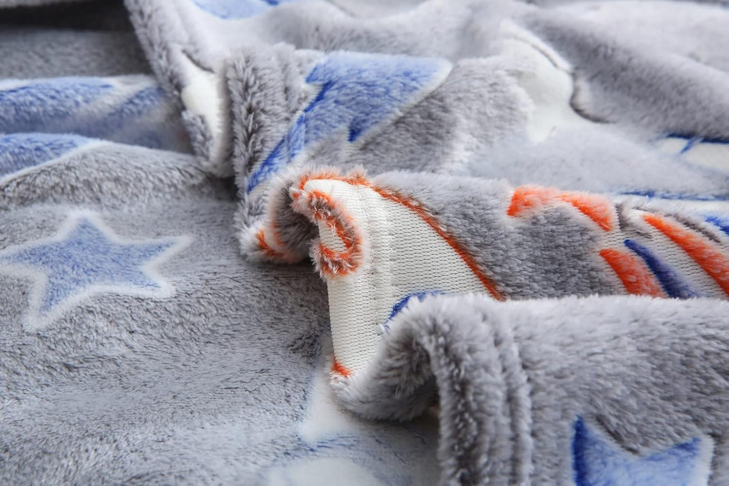 Fleece Blanket for Kids Galaxy Space Glow in the Dark Blanket Fluffy Fleece Throw Blanket (Space, 100 x 150cm)