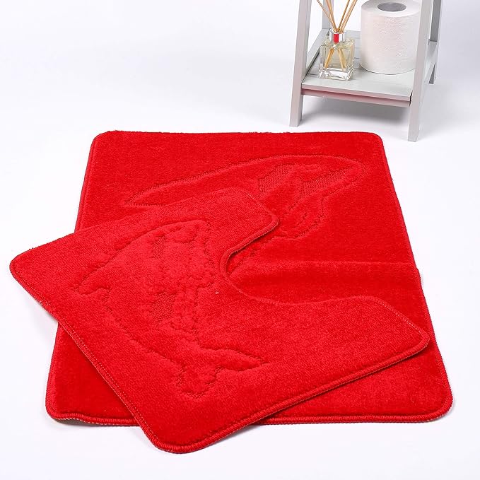 Dolphin Bath Mats Non Slip Bathroom Mats 2 Piece Pedestal and Bath Mat Set Toilet Bathroom Rug
